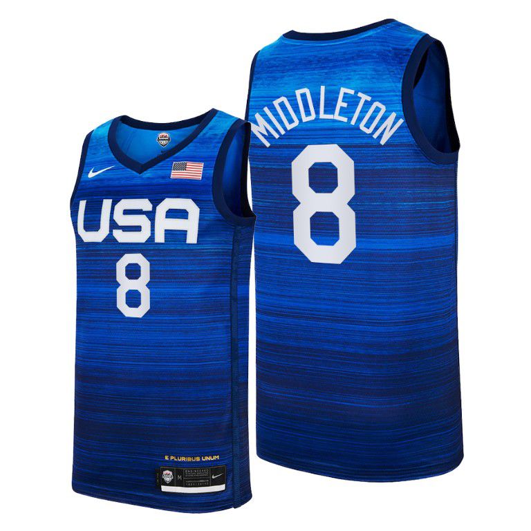2021 Olympic USA #8 Middleton Blue Nike NBA Jerseys->more jerseys->NBA Jersey